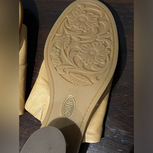 NWOT Sofft leather heeled slides caramel color beautiful leather - Picture 6 of 8